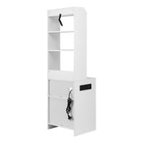 Angels Beach Tall Charging Station Bedside Table, White