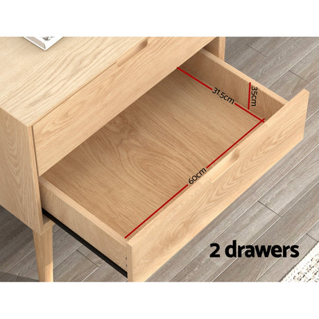 Artiss GINO Bedside Table with Drawers in Oak — Allure Home Collections