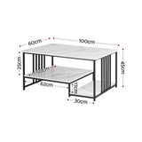 Coldstream Marble Coffee Table, White and Black