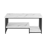 Coldstream Marble Coffee Table, White and Black