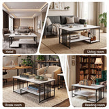 Coldstream Marble Coffee Table, White and Black