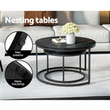 Artiss Marble Effect Nesting Coffee Table Set
