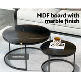 Artiss Marble Effect Nesting Coffee Table Set