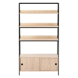 MIRA Oak 5 Tier Cube Bookshelf