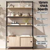 MIRA Oak 5 Tier Cube Bookshelf