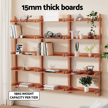 Artiss Capiz Floating Bookshelf - Oak