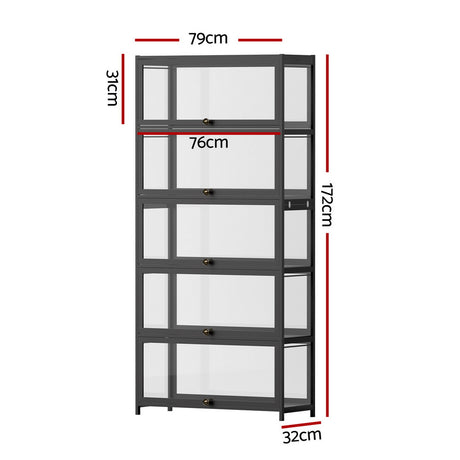 Hawthorn 5 Tier Display Shelf, Black