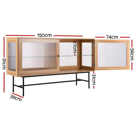 Artiss Oak Double Door Buffet Sideboard