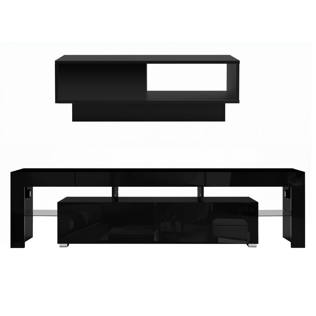 Derby 189cm TV Unit and Coffee Table Set, Black