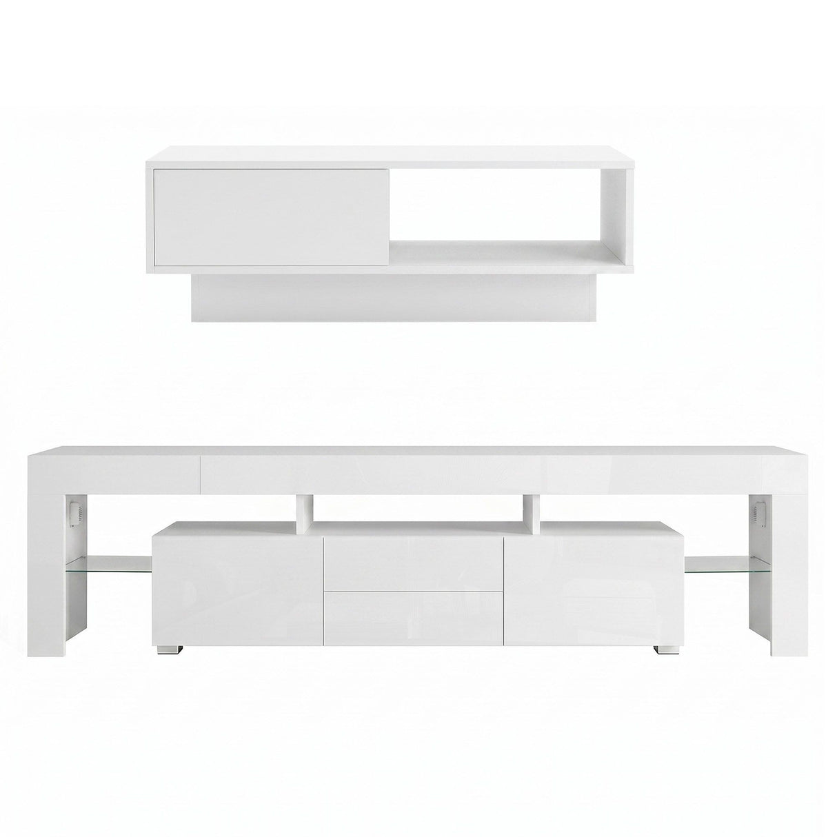 Derby 189cm TV Unit and Coffee Table Set, White