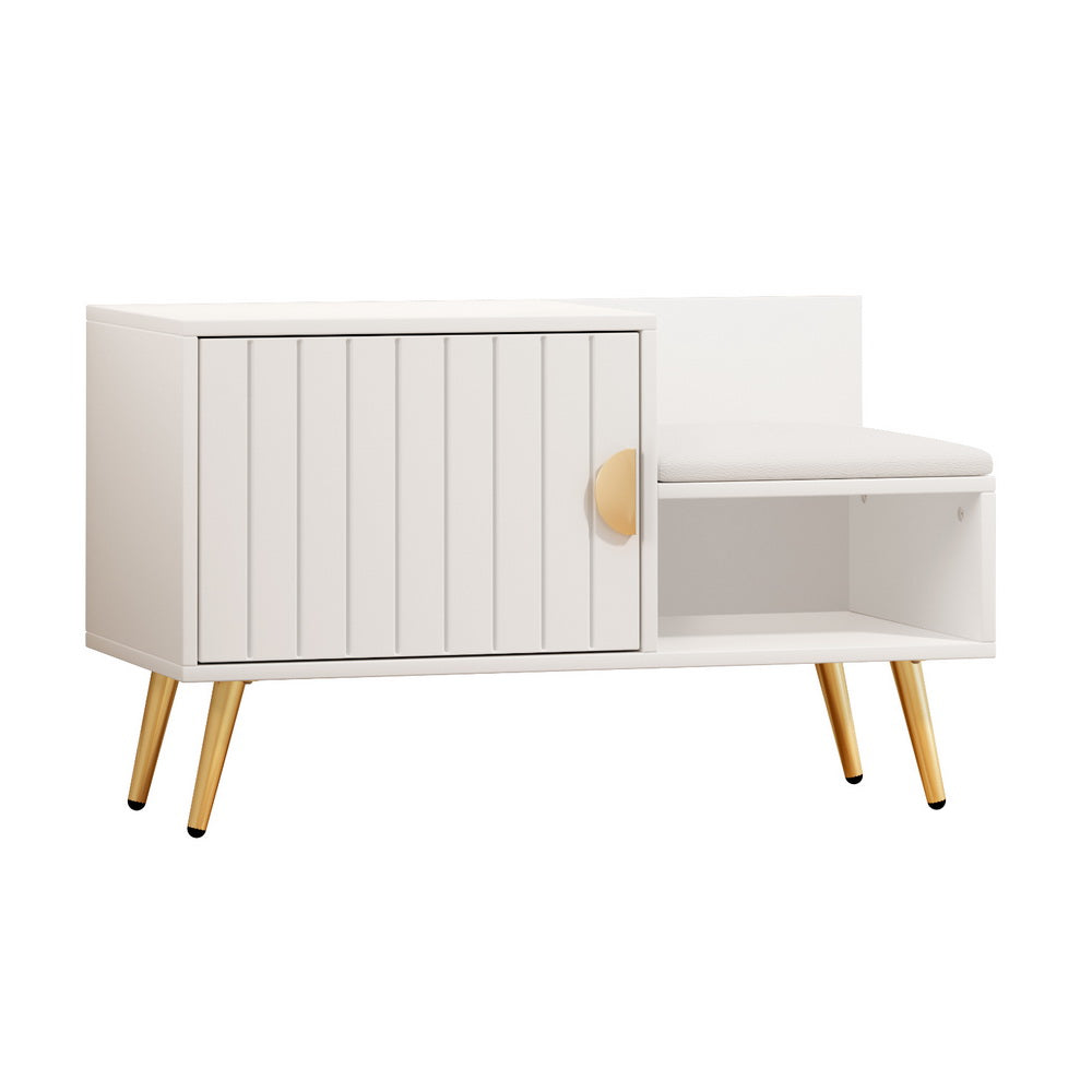 Artiss 6-Pair White Shoe Rack Cabinet Bench — Padded Seat, Compact — Allure Home Collections