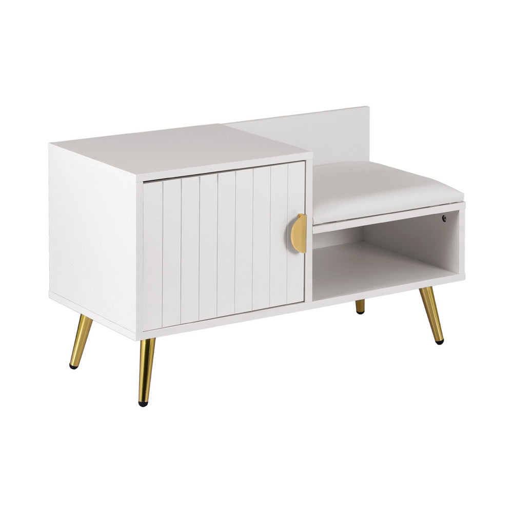 Artiss 6-Pair White Shoe Rack Cabinet Bench — Padded Seat, Compact — Allure Home Collections