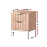 Artiss LURA Bedside Table with Drawers in Pine and White — Allure Home Collections