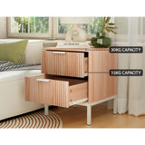 Artiss LURA Bedside Table with Drawers in Pine and White — Allure Home Collections