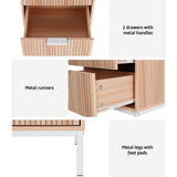 Artiss LURA Bedside Table with Drawers in Pine and White — Allure Home Collections