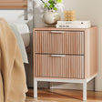 Artiss LURA Bedside Table with Drawers in Pine and White — Allure Home Collections