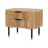 Artiss Bedside Table with 2 Drawers in Pine — Paulownia Wood and Ash Veneer — Allure Home Collections