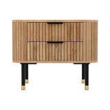 Artiss Bedside Table with 2 Drawers in Pine — Paulownia Wood and Ash Veneer — Allure Home Collections