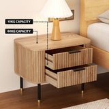 Artiss Bedside Table with 2 Drawers in Pine — Paulownia Wood and Ash Veneer — Allure Home Collections