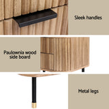 Artiss Bedside Table with 2 Drawers in Pine — Paulownia Wood and Ash Veneer — Allure Home Collections