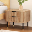 Artiss Bedside Table with 2 Drawers in Pine — Paulownia Wood and Ash Veneer — Allure Home Collections
