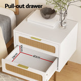 Artiss Rattan Bedside Table with 2 Drawers in Pine — Allure Home Collections
