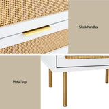 Artiss Rattan Bedside Table with 2 Drawers in Pine — Allure Home Collections