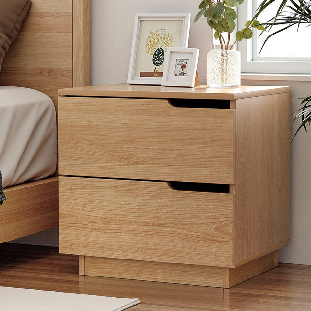 Artiss Bedside Table with 2 Drawers Nightstand in Pine — Allure Home Collections