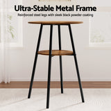 Artiss Industrial Bar Table with 2-Tier Organizer
