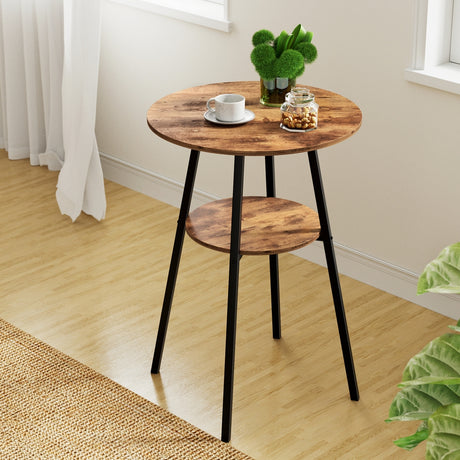 Artiss Industrial Bar Table with 2-Tier Organizer