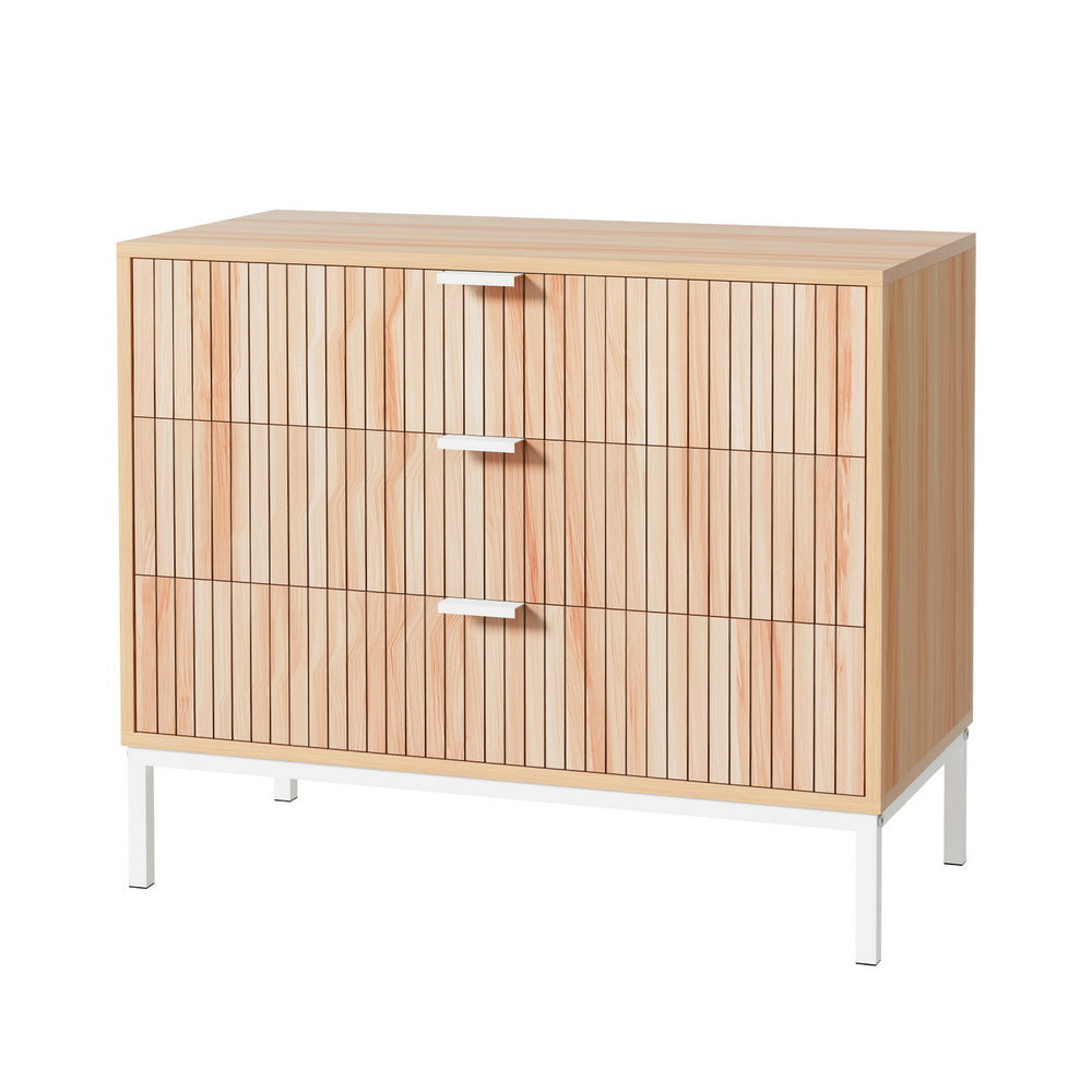 Burradoo 3 Drawer Lowboy, Pine and White view 2