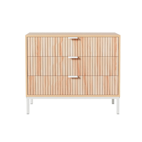 Burradoo 3 Drawer Lowboy, Pine and White view 4
