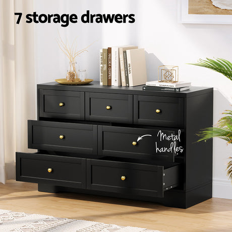 Renwick 7 Drawer Chest of Drawers, Black