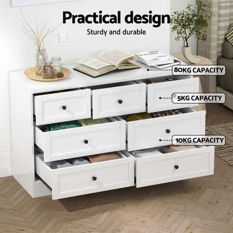 Renwick 7 Drawer Chest of Drawers, White