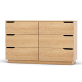 6-Drawer Pine Storage Dresser Table