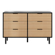 Artiss 6-Drawer Dresser in Black and Pine — Fluted-Style Lowboy — Allure Home Collections