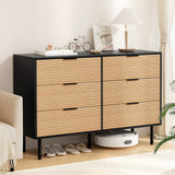 Marulan 6 Drawer Lowboy, Black and Pine