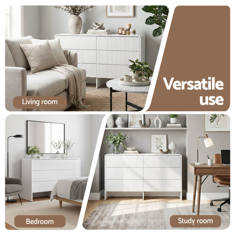 Berrima 6 Drawer Lowboy, Beige view 8