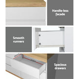 Artiss 6-Drawer Tallboy Dresser in White and Oak — Two-Tone — Allure Home Collections