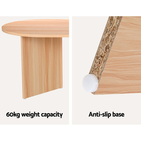 Artiss Alva 110cm Oval Pine Coffee Table — Allure Home Collections