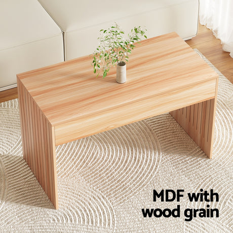Artiss 100cm Rectangular Fluted Coffee Table — Allure Home Collections