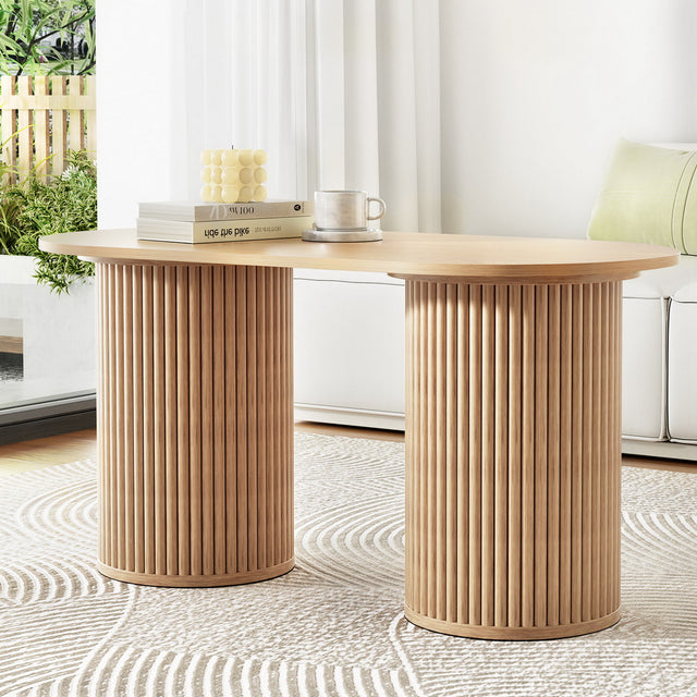 Badger Creek pine wood coffee table in a modern living room