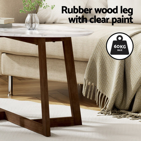 Artiss Oval Marble Effect Coffee Table — Allure Home Collections
