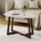 Artiss Oval Marble Effect Coffee Table — Allure Home Collections