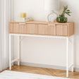 Artiss 92cm Console Table with 2 Drawers — Fluted Front, MDF Melamine — Allure Home Collections