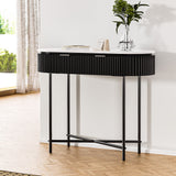 Artiss ROMEO 100cm Console Table with 2 Drawers — Paulownia Wood Reeded Front — Allure Home Collections