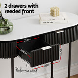 Artiss ROMEO 100cm Console Table with 2 Drawers — Paulownia Wood Reeded Front — Allure Home Collections