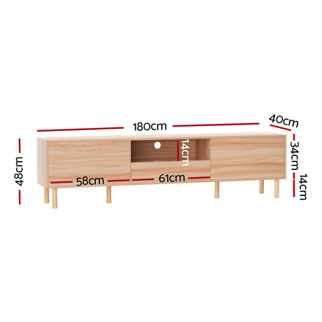 Artiss 180cm TV Cabinet with Cabinets, Drawer and Open Shelf — Allure Home Collections