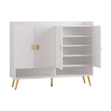 Artiss 5-Tier 30-Pair White Shoe Rack Cabinet with Gold Metal Feet — Allure Home Collections