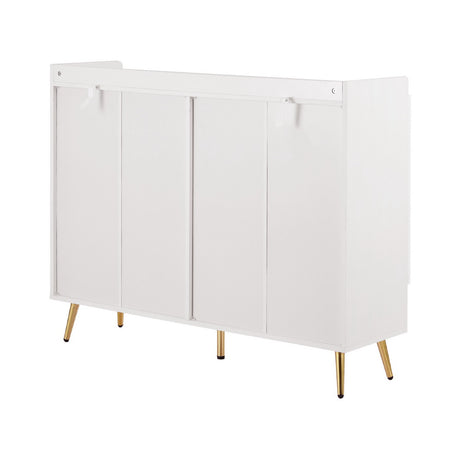 Artiss 5-Tier 30-Pair White Shoe Rack Cabinet with Gold Metal Feet — Allure Home Collections